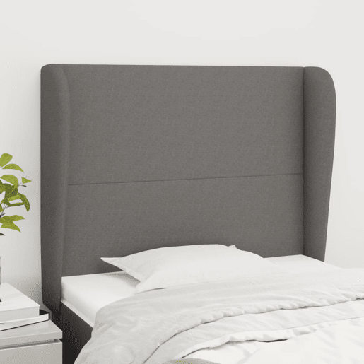 vidaXL Cabeceira cama c abas tecido 83x23x118128 cm cinzento-escuro vidaXL Cabeceira cama c abas tecido 83x23x118128 cm cinzento-escuro