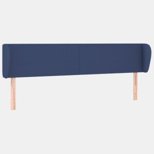 vidaXL Cabeceira de cama c abas tecido 163x23x7888 cm azul