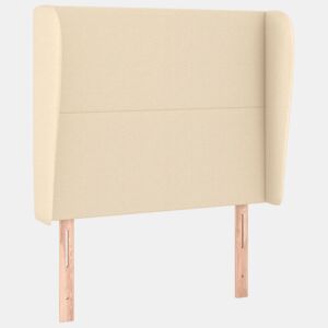 vidaXL Cabeceira de cama c abas tecido 103x23x118128 cm creme