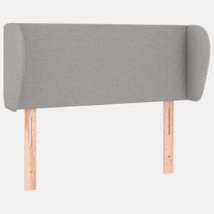 vidaXL Cabeceira de cama c abas tecido 93x23x7888 cm cinzento-claro