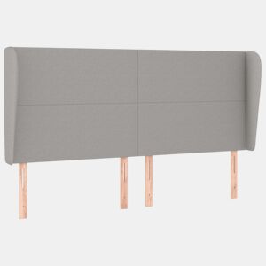 vidaXL Cabeceira cama c abas tecido 183x23x118128 cm cinzento-claro