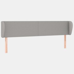 vidaXL Cabeceira de cama c abas tecido 203x23x7888 cm cinzento-claro