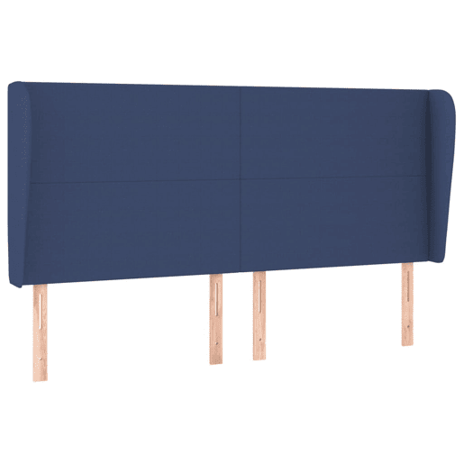 vidaXL Cabeceira de cama c abas tecido 203x23x118128 cm azul
