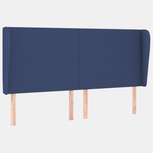 vidaXL Cabeceira de cama c abas tecido 203x23x118128 cm azul