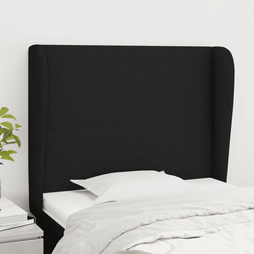 vidaXL Cabeceira de cama c abas tecido 83x23x118128 cm preto