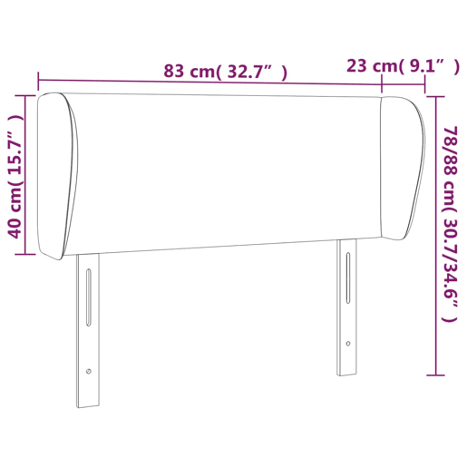 vidaXL Cabeceira de cama c abas tecido 83x23x7888 cm azul