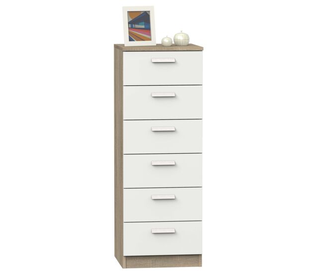Sinfonier Dormitorio Tibet Color Roble Cambrian y Blanco en Melamina 110x40x40 cm