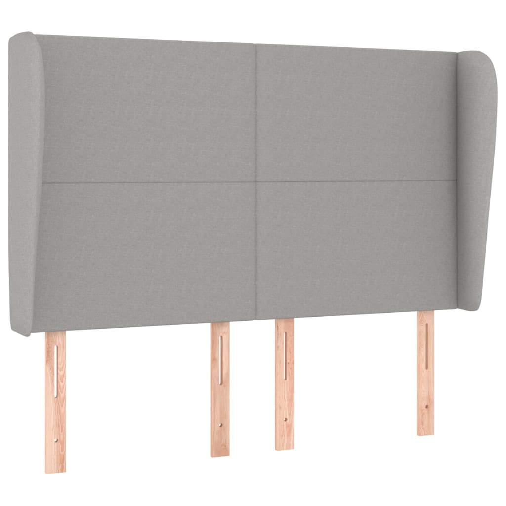 Vidaxl cabecero con orejas de tela gris claro 147x23x118/128 cm