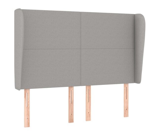 Vidaxl cabecero con orejas de tela gris claro 147x23x118/128 cm