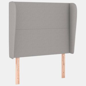 vidaXL Cabeceira de cama c abas tecido 83x23x118128cm cinzento-claro