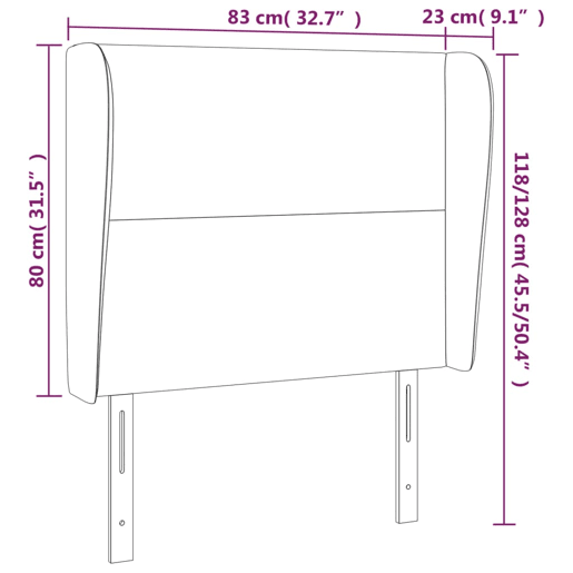 vidaXL Cabeceira de cama c abas tecido 83x23x118128cm cinzento-claro