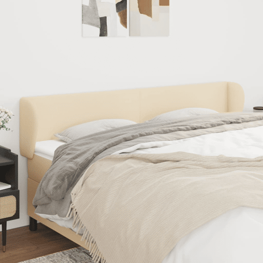 vidaXL Cabeceira de cama c abas tecido 203x23x7888 cm creme vidaXL Cabeceira de cama c abas tecido 203x23x7888 cm creme