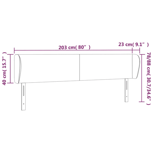 vidaXL Cabeceira de cama c abas tecido 203x23x7888 cm creme vidaXL Cabeceira de cama c abas tecido 203x23x7888 cm creme