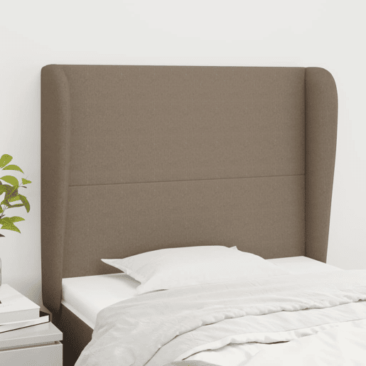vidaXL Cabeceira cama abas tecido 103x23x118128 cm cinza-acastanhado vidaXL Cabeceira cama abas tecido 103x23x118128 cm cinza-acastanhado