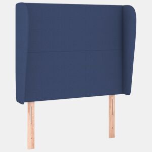 vidaXL Cabeceira de cama c abas tecido 103x23x118128 cm azul