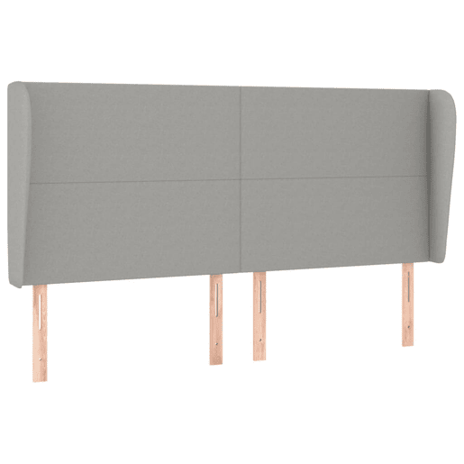 vidaXL Cabeceira cama c abas tecido 163x23x118128 cm cinzento-claro vidaXL Cabeceira cama c abas tecido 163x23x118128 cm cinzento-claro