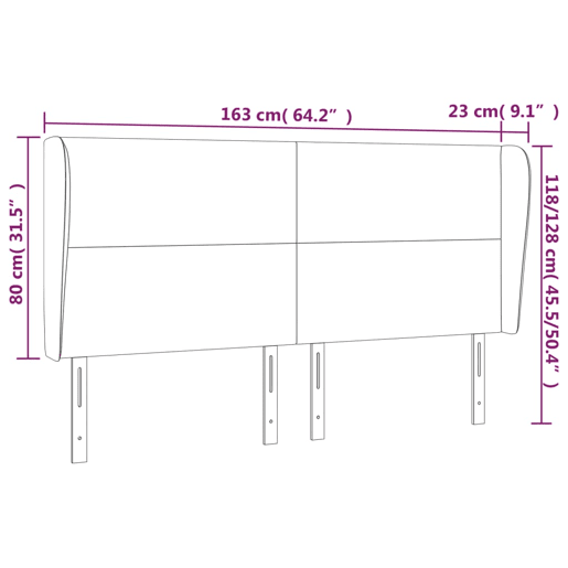 vidaXL Cabeceira cama c abas tecido 163x23x118128 cm cinzento-claro vidaXL Cabeceira cama c abas tecido 163x23x118128 cm cinzento-claro