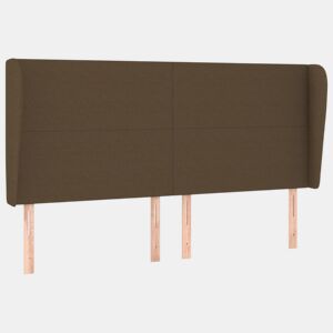 vidaXL Cabeceira cama c abas tecido 183x23x118128 cm castanho-escuro
