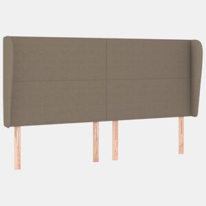 vidaXL Cabeceira cama abas tecido 203x23x118128 cm cinza-acastanhado