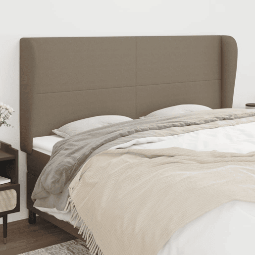 vidaXL Cabeceira cama abas tecido 203x23x118128 cm cinza-acastanhado