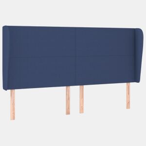 vidaXL Cabeceira de cama c abas tecido 183x23x118128 cm azul