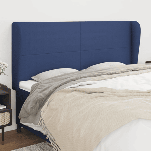vidaXL Cabeceira de cama c abas tecido 183x23x118128 cm azul vidaXL Cabeceira de cama c abas tecido 183x23x118128 cm azul