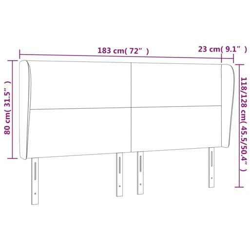 vidaXL Cabeceira de cama c abas tecido 183x23x118128 cm azul vidaXL Cabeceira de cama c abas tecido 183x23x118128 cm azul