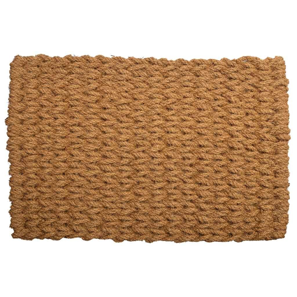 Felpudo de cuerda de coco marrón 90x60x3