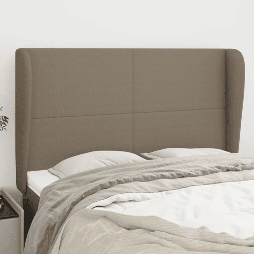 vidaXL Cabeceira cama abas tecido 147x23x118128 cm cinza-acastanhado vidaXL Cabeceira cama abas tecido 147x23x118128 cm cinza-acastanhado