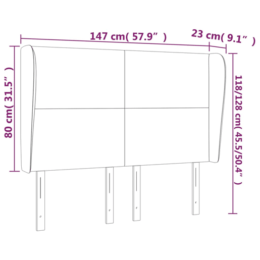 vidaXL Cabeceira cama abas tecido 147x23x118128 cm cinza-acastanhado vidaXL Cabeceira cama abas tecido 147x23x118128 cm cinza-acastanhado
