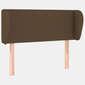 vidaXL Cabeceira de cama c abas tecido 93x23x7888 cm castanho-escuro