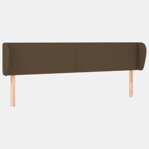 vidaXL Cabeceira de cama c abas tecido 163x23x7888cm castanho-escuro