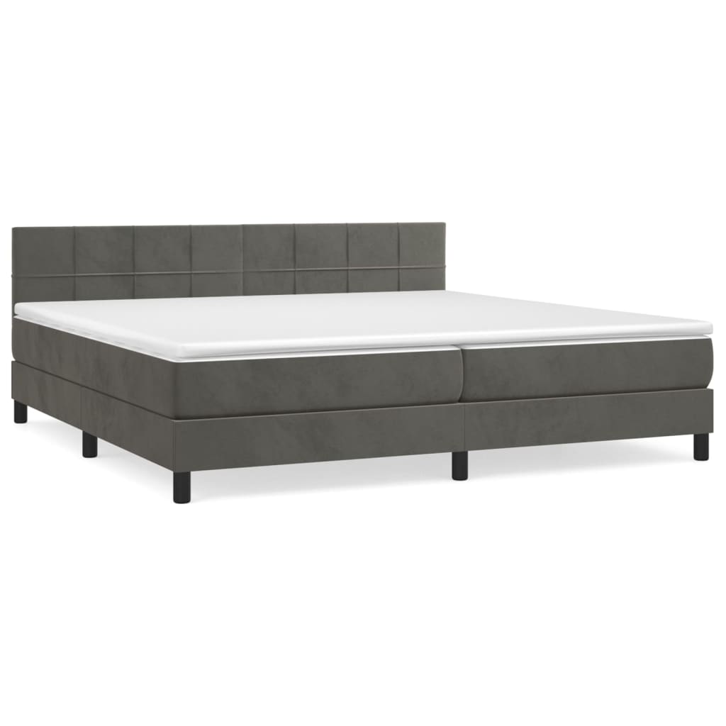 Cama box spring 200x200 Gris Oscuro