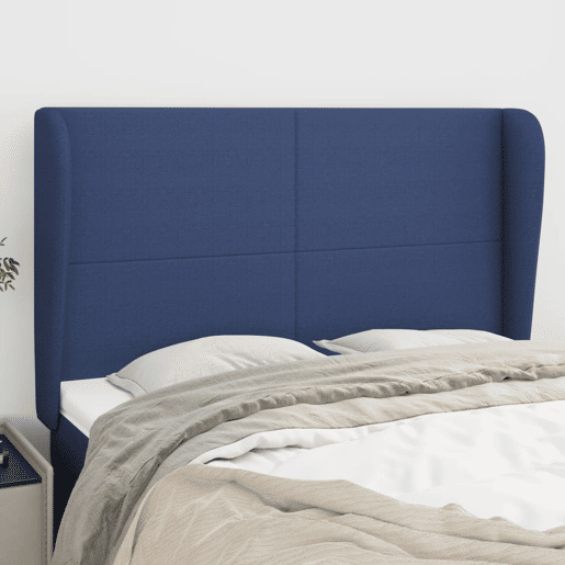 vidaXL Cabeceira de cama c abas tecido 147x23x118128 cm azul vidaXL Cabeceira de cama c abas tecido 147x23x118128 cm azul