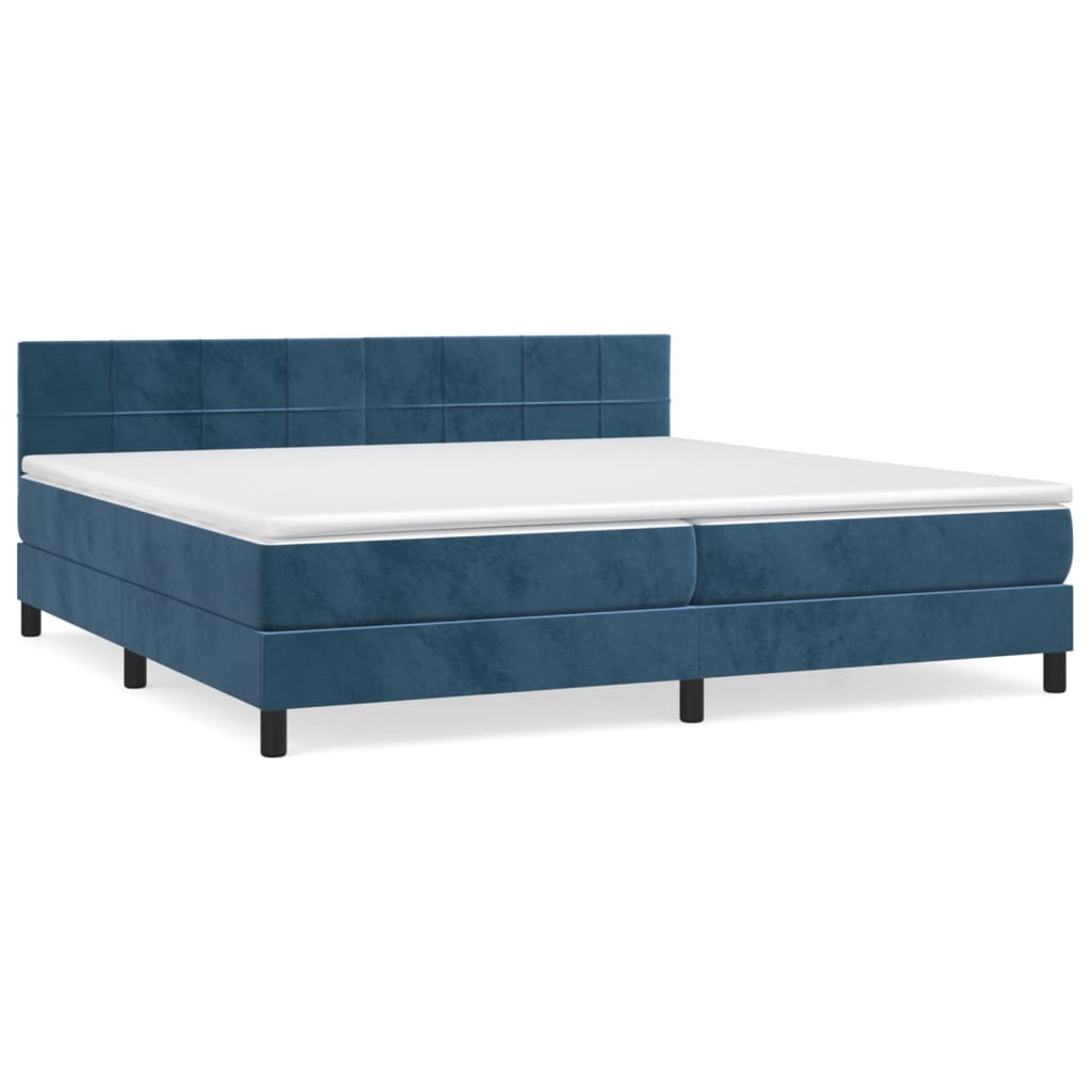 Cama box spring 200x200 Azul