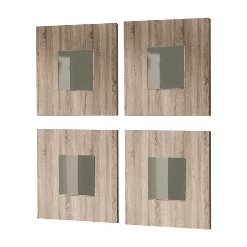 Conjunto de quatro espelhos modernos para corredor, cor Cambriana, Lupe, 45x45 cm