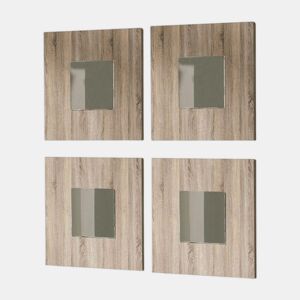 Conjunto de quatro espelhos modernos para corredor, cor Cambriana, Lupe, 45x45 cm