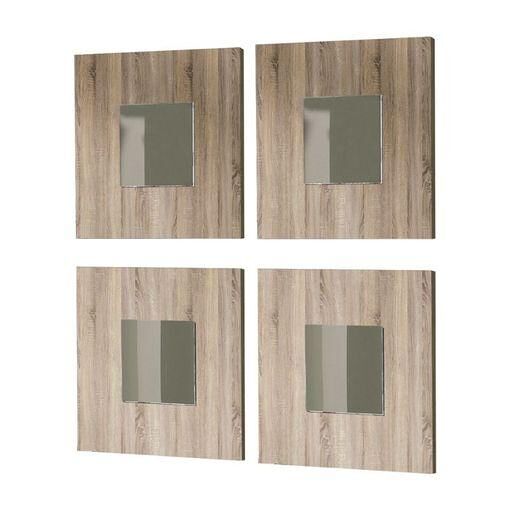 Juego cuatro espejos lupe color cambrian de pasillo moderno 45x45 cm
