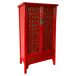 Armario de madera pintado a mano, 2 puertas y 2 cajones, Armario de madera pintado a mano, 2 puertas y 2 cajones, Rojo
