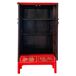 Armario de madera pintado a mano, 2 puertas y 2 cajones, Armario de madera pintado a mano, 2 puertas y 2 cajones, Rojo