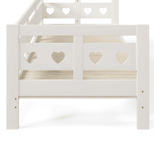 Cama de rodízio em pinho maciço - 90(180)x190cm - com estrado de molas - Branco