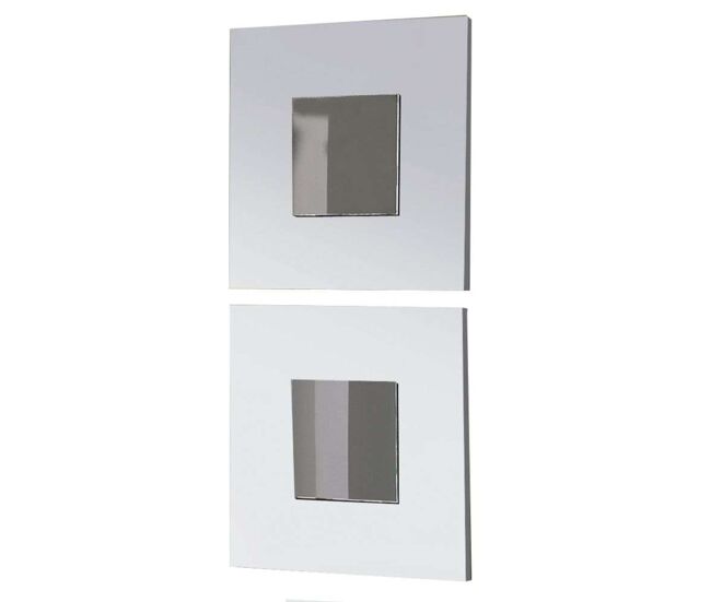 Juego de dos espejos cajún entrada estilo moderno color blanco 45x45x2 cm