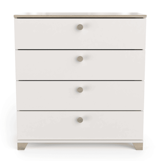 Cômoda Izzy com gavetas de 4 quartos branco fosco e carvalho Kronberg 85x80x42 cm Cômoda Izzy com gavetas de 4 quartos branco fosco e carvalho Kronberg 85x80x42 cm