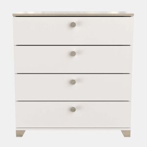 Cômoda Izzy com gavetas de 4 quartos branco fosco e carvalho Kronberg 85x80x42 cm