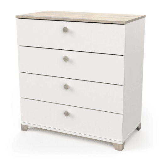 Cômoda Izzy com gavetas de 4 quartos branco fosco e carvalho Kronberg 85x80x42 cm Cômoda Izzy com gavetas de 4 quartos branco fosco e carvalho Kronberg 85x80x42 cm
