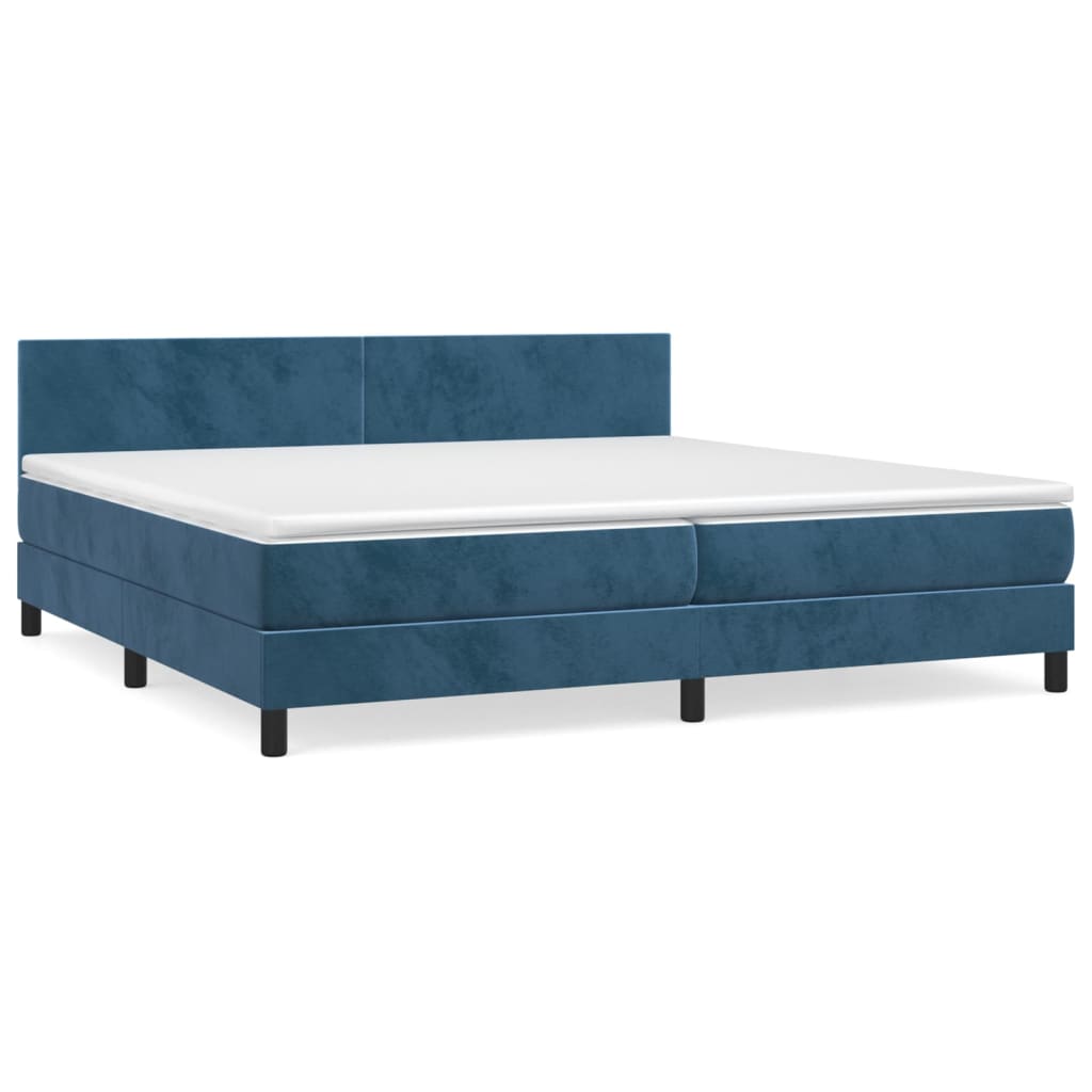 Cama box spring 200x200 Azul