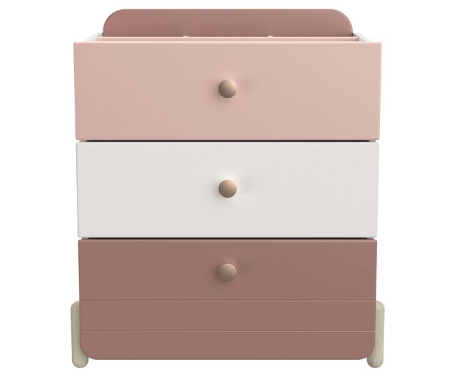 Cómoda Infantil o Juvenil Jade color Rosa y Blanco mate Habitación Dormitorio 82x41x73 cm
