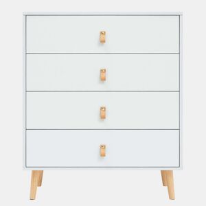 Anzio Cômoda 4 Gavetas Madeira de pinho branco fosco 80 cm