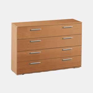 Cômoda larga clássica em cor cereja 4 gavetas 102x82x41 cm para quarto