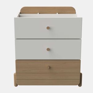 Edaj Cômoda Juvenil com 3 Gavetas Brancas e Carvalho 73x82cm Móveis de Armazenamento para Quarto Juvenil